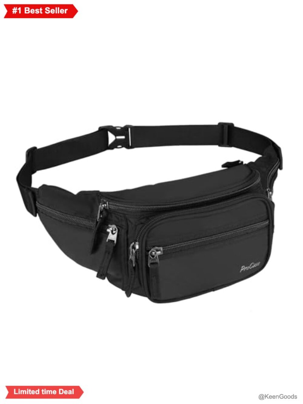 Nylon Fanny Pack Waist Bag for Travel Hiking Running Outdoor Sports